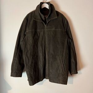 Danier Dark Brown Suede Leather Coat